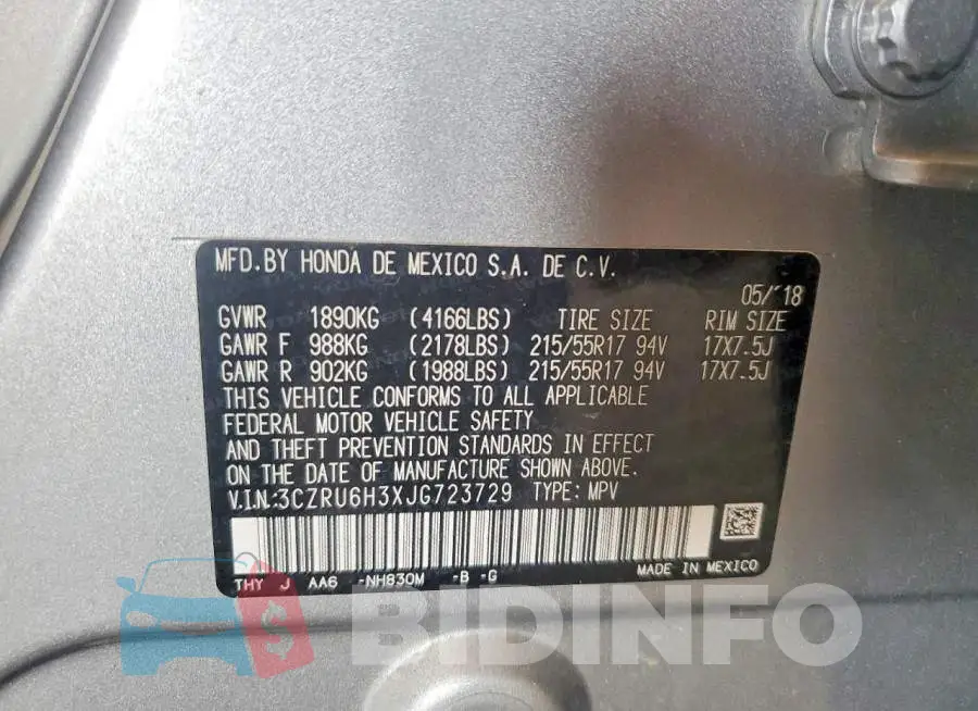 3CZRU6H3XJG723729 Photo# 14