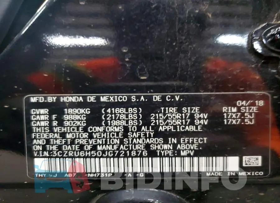 3CZRU6H50JG721876 Photo# 13
