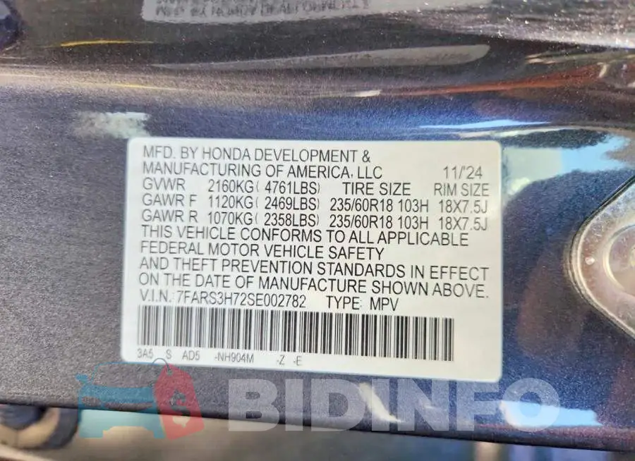 7FARS3H72SE002782 Photo# 12