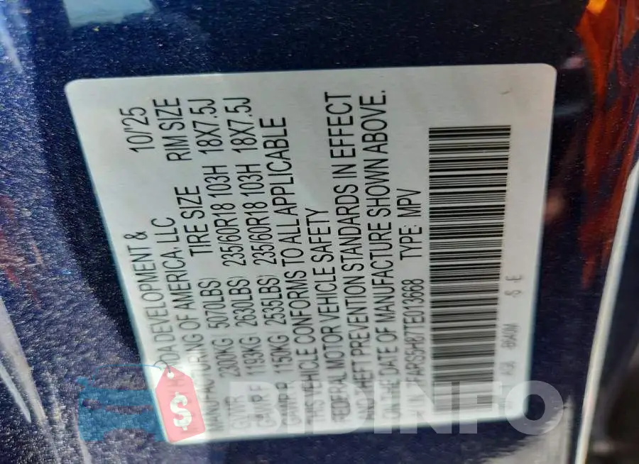 7FARS5H87TE013668 Photo# 13