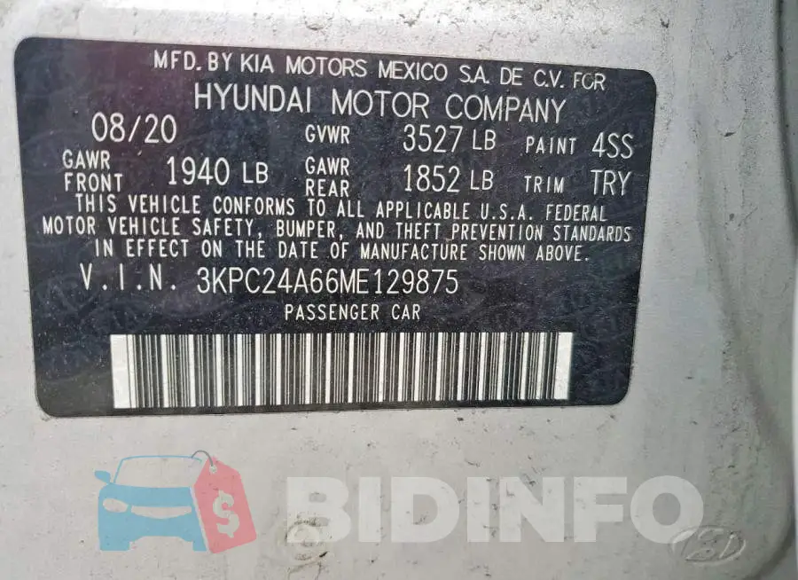 3KPC24A66ME129875 Photo# 13