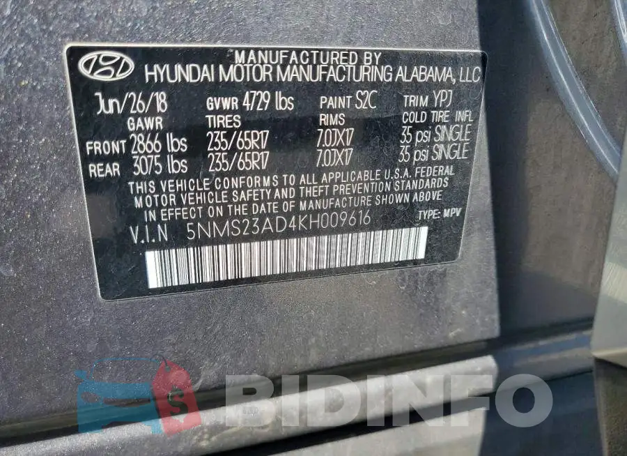 5NMS23AD4KH009616 Photo# 14