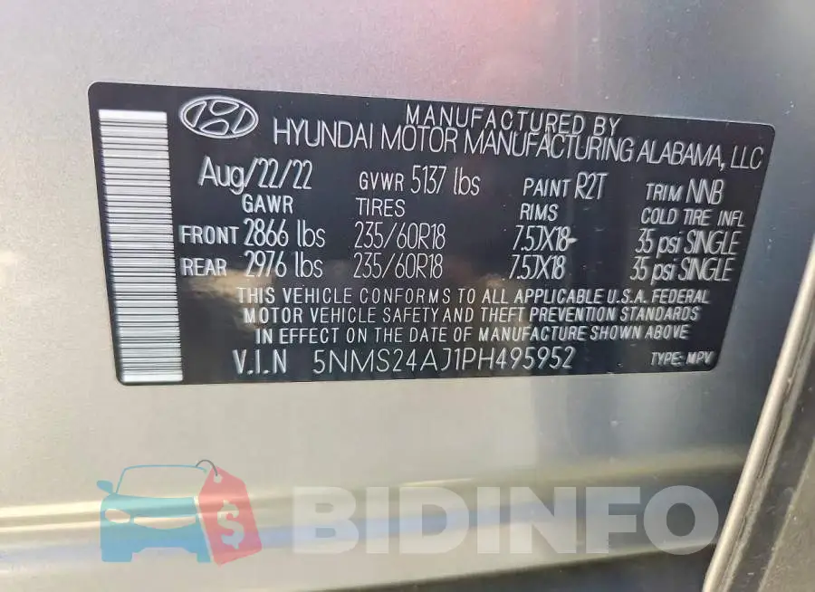 5NMS24AJ1PH495952 Photo# 12