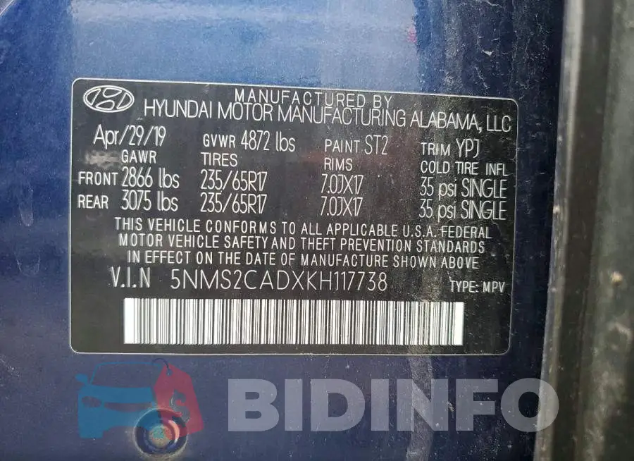 5NMS2CADXKH117738 Photo# 13