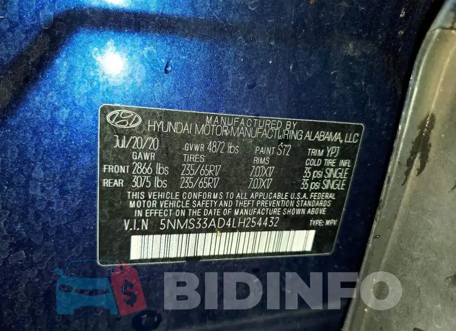 5NMS33AD4LH254432 Photo# 13