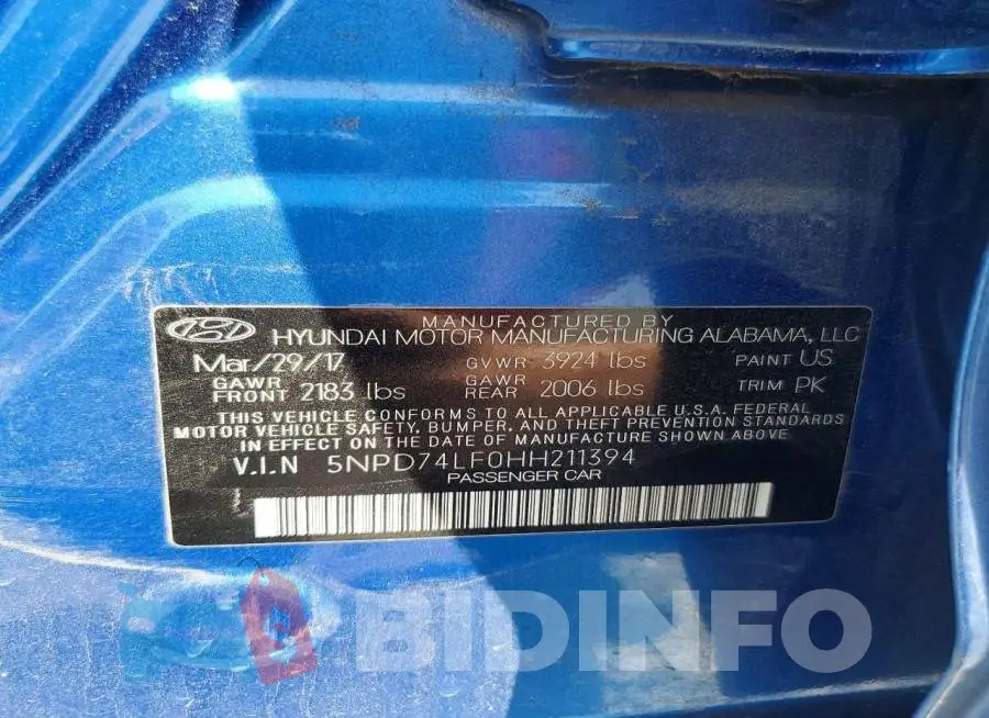 5NPD74LF0HH211394 Photo# 12