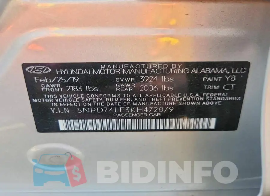5NPD74LF3KH472879 Photo# 12