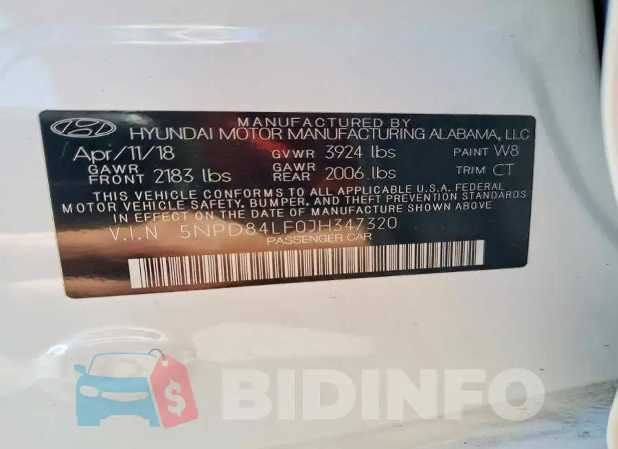 5NPD84LF0JH347320 Photo# 13