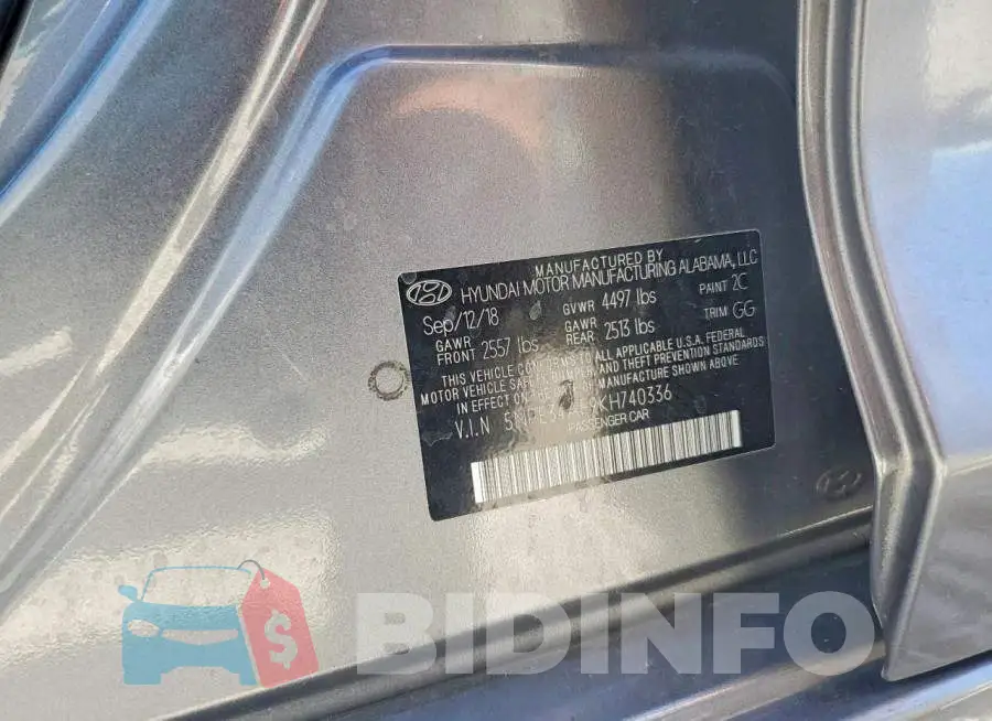 5NPE34AF9KH740336 Photo# 13