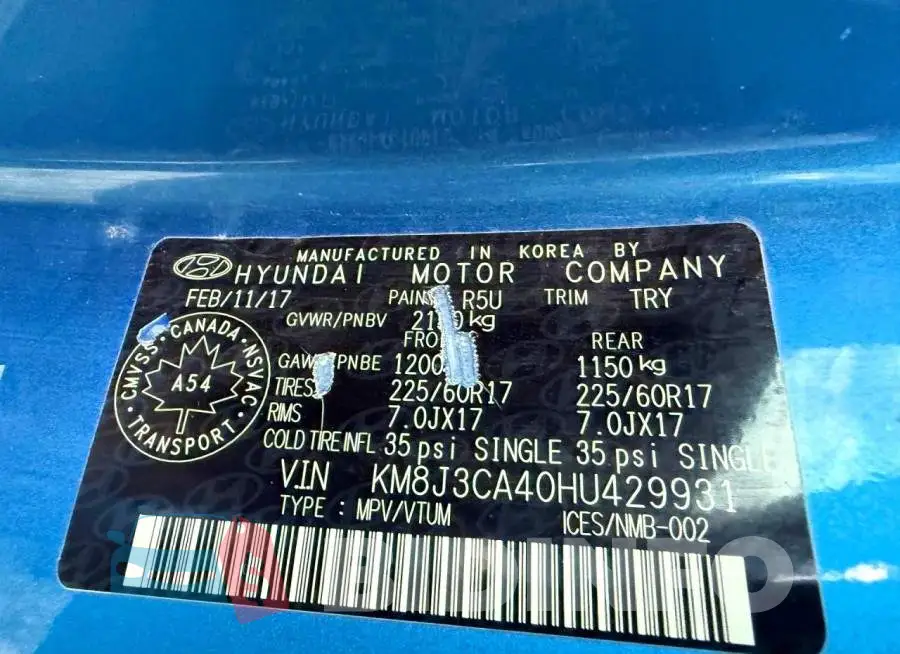 KM8J3CA40HU429931 Photo# 7