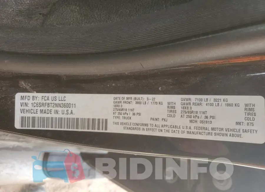 1C6SRFBT2NN360011 Photo# 13
