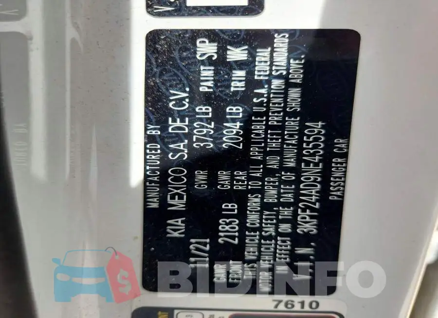 3KPF24AD9NE435594 Photo# 12