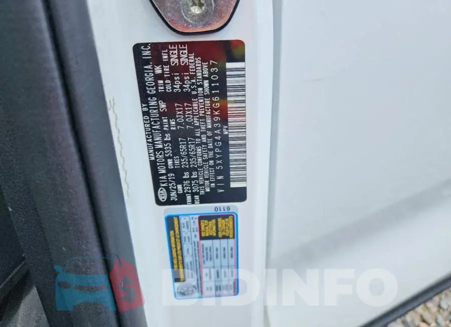 5XYPG4A39KG611037 Photo# 13