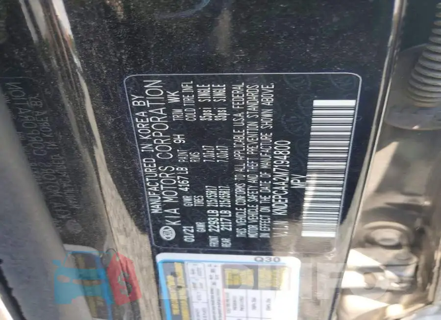 KNDEPCAA2M7194800 Photo# 13