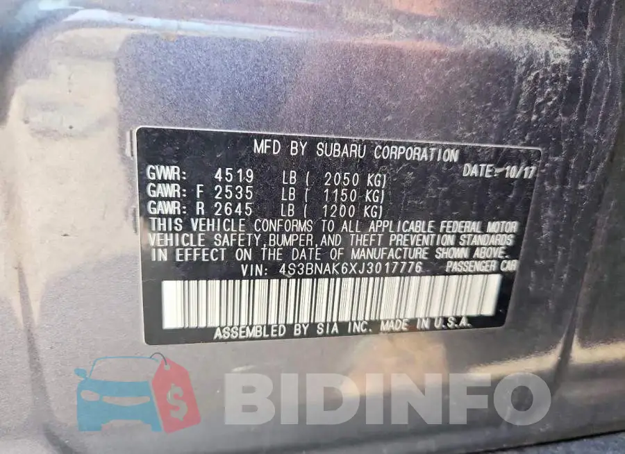 4S3BNAK6XJ3017776 Photo# 12