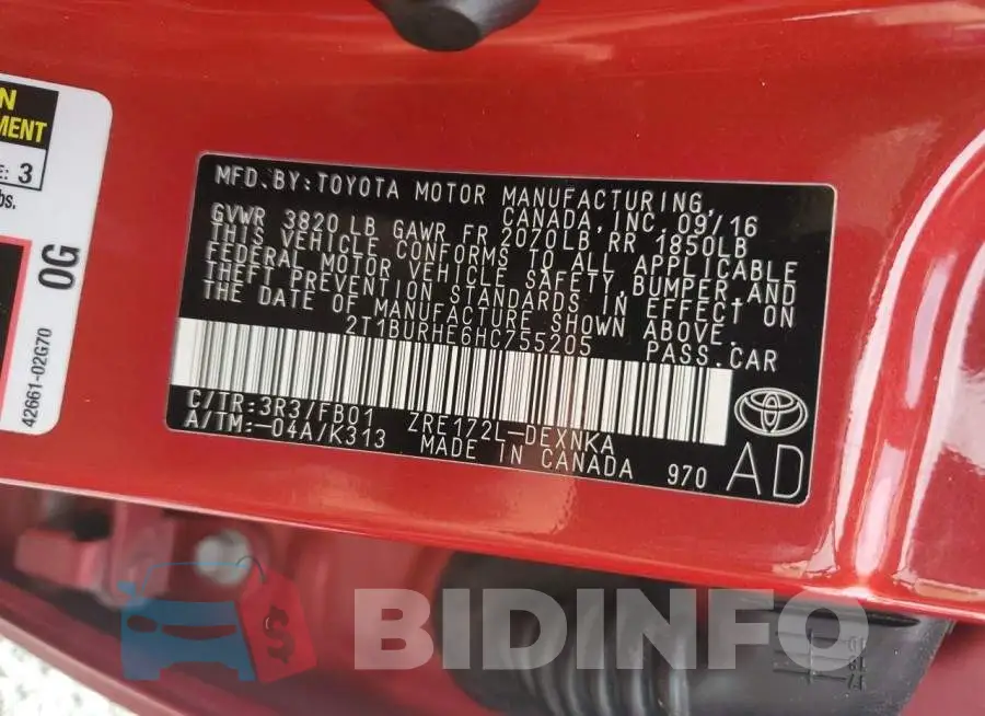 2T1BURHE6HC755205 Photo# 12