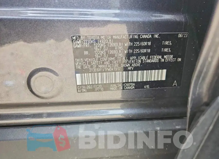 2T3E6RFV1PW041917 Photo# 12