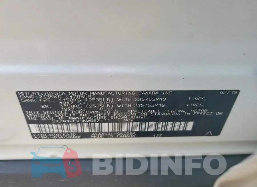 2T3N1RFV1KW067411 Photo# 13