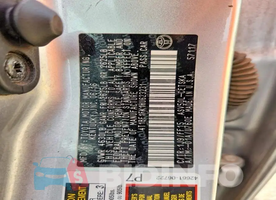 4T1BF1FK1HU623231 Photo# 12