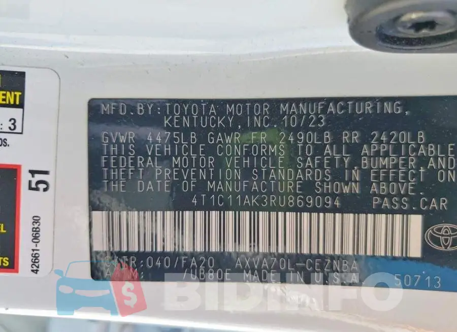 4T1C11AK3RU869094 Photo# 12