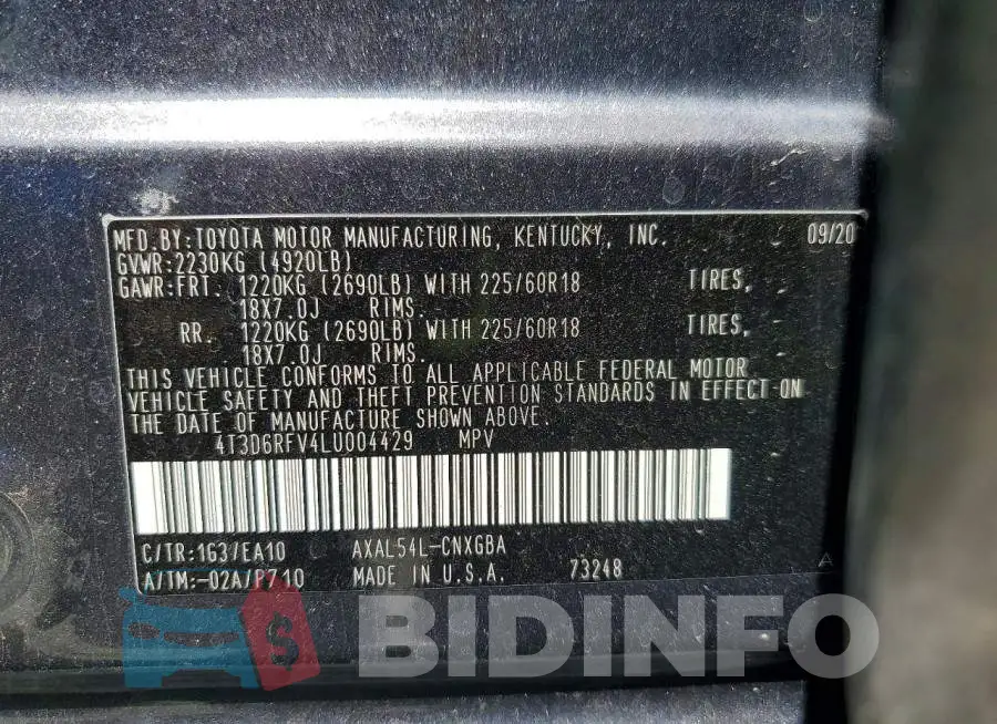 4T3D6RFV4LU004429 Photo# 13