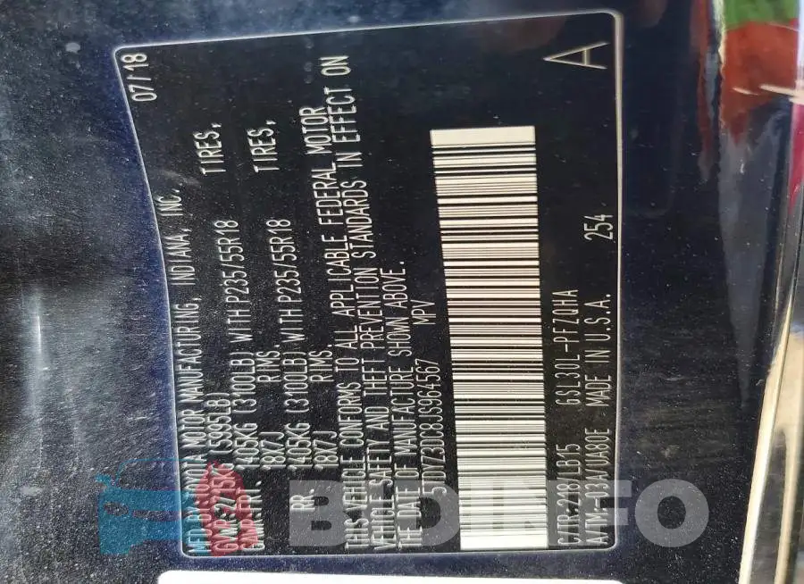 5TDYZ3DC8JS964567 Photo# 13