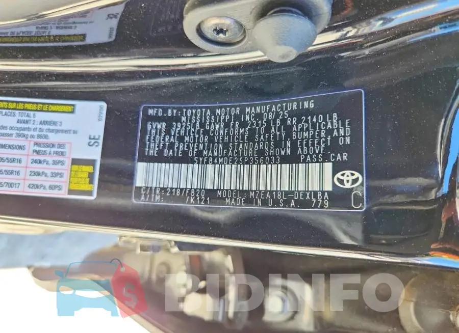 5YFB4MDE2SP356033 Photo# 12