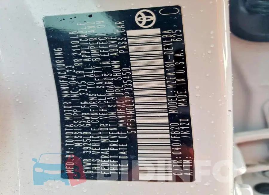 5YFB4MDE3PP035450 Photo# 12