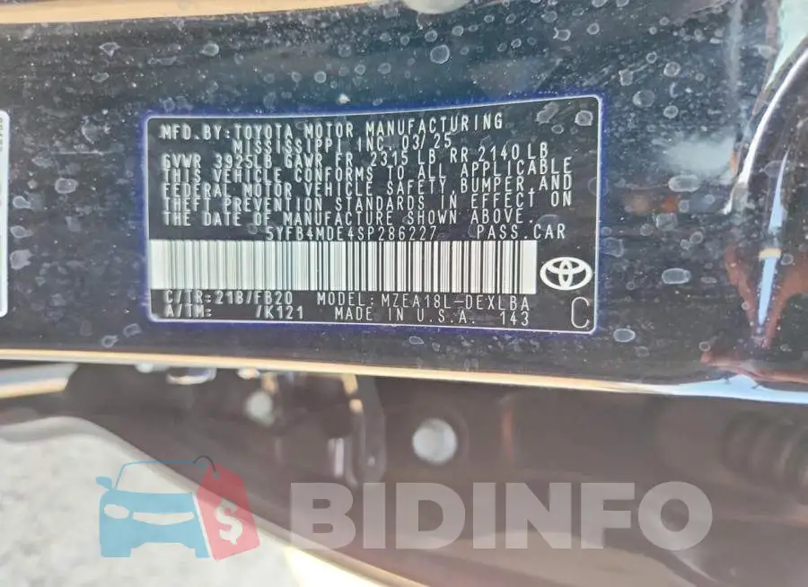 5YFB4MDE4SP286227 Photo# 12