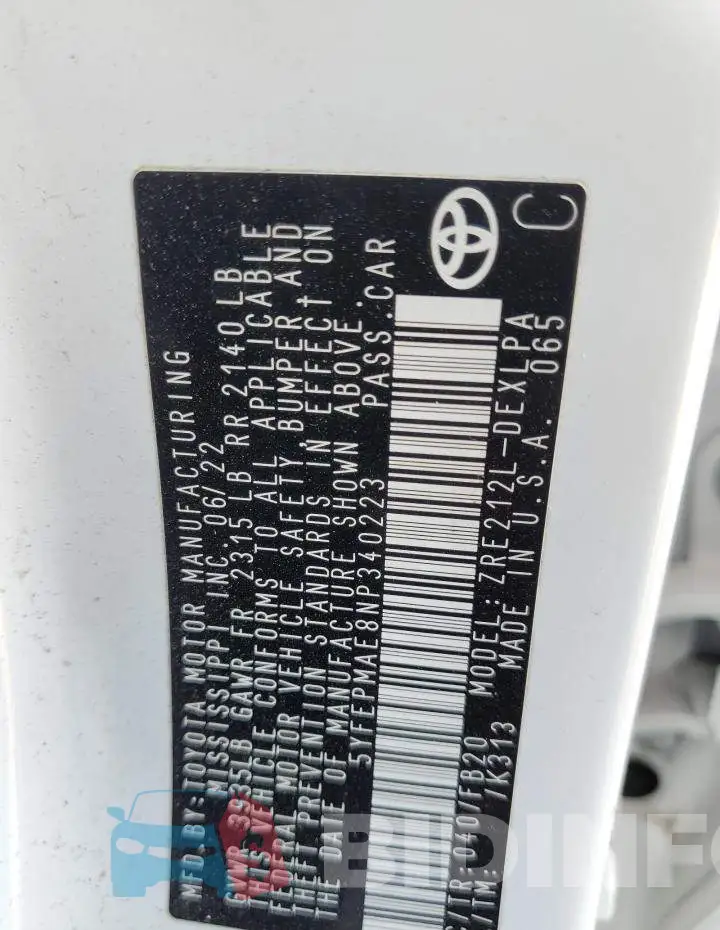 5YFEPMAE8NP340223 Photo# 12