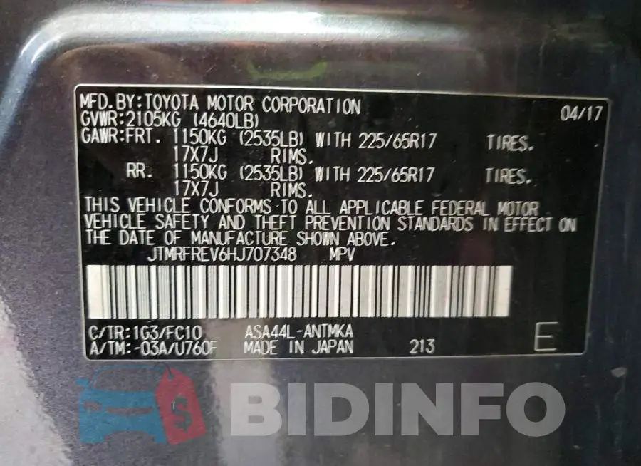 JTMRFREV6HJ707348 Photo# 12