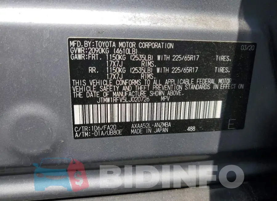 JTMW1RFV5LJ020726 Photo# 14