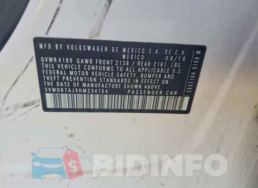 3VWDB7AJ9HM234154 Photo# 12