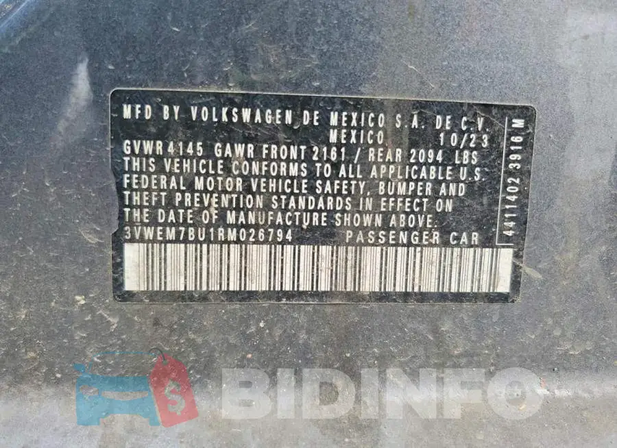 3VWEM7BU1RM026794 Photo# 12