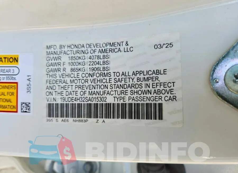 19UDE4H32SA015302 Photo# 13