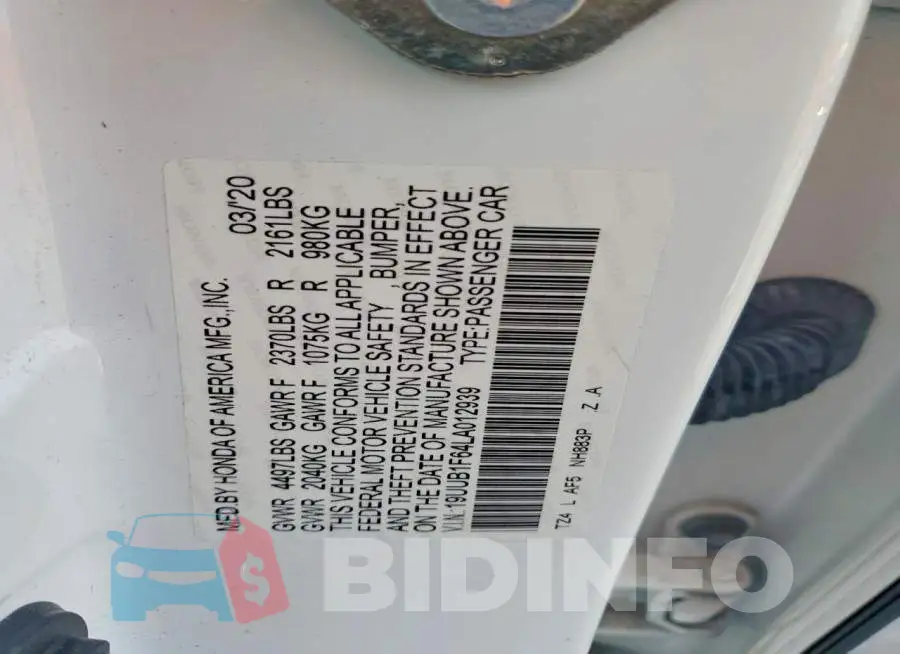 19UUB1F64LA012939 Photo# 13
