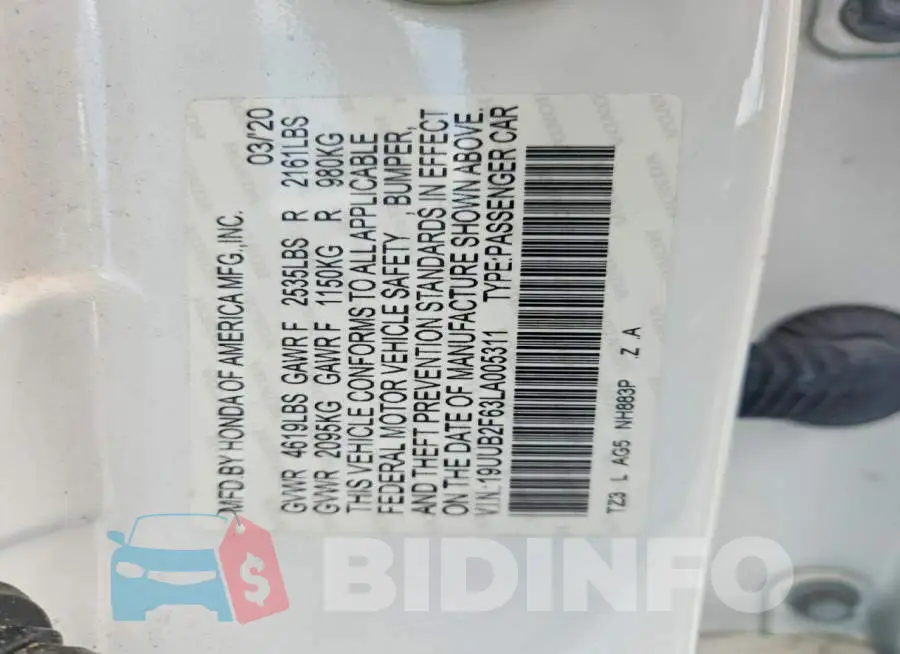19UUB2F63LA005311 Photo# 12