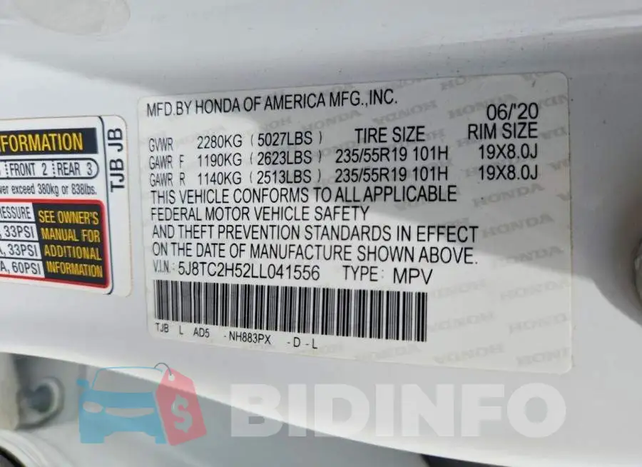 5J8TC2H52LL041556 Photo# 13