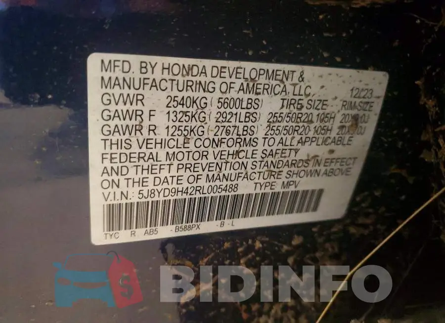 5J8YD9H42RL005488 Photo# 13