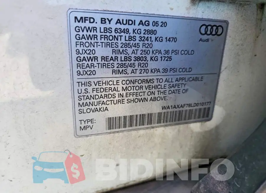 WA1AXAF78LD010177 Photo# 13