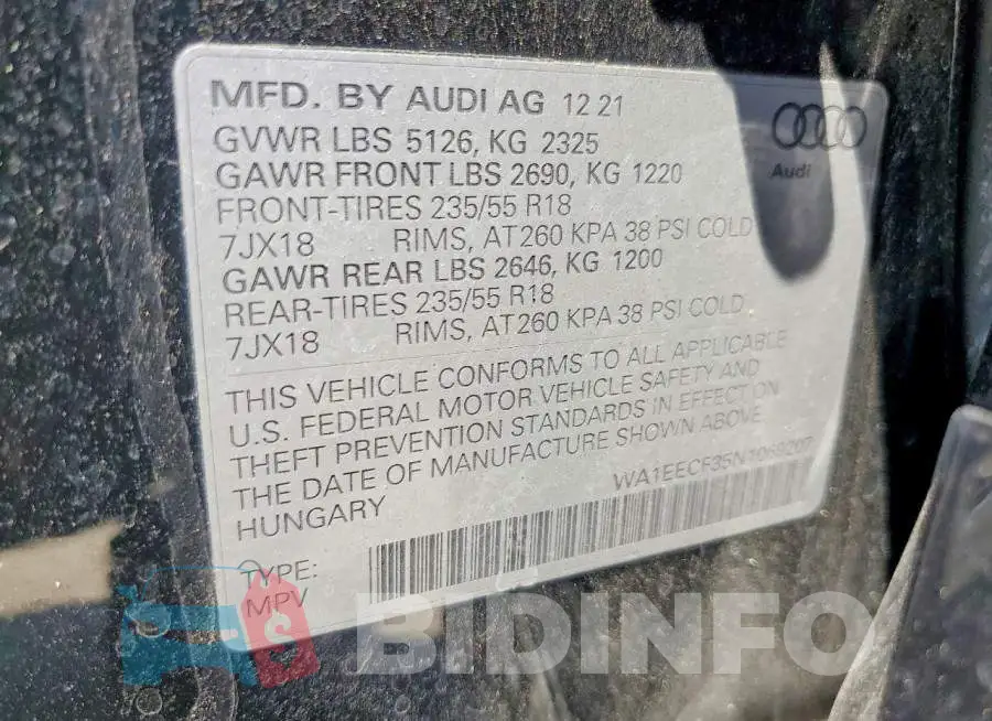 WA1EECF35N1069207 Photo# 13