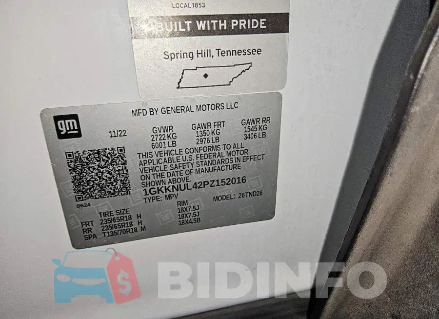 1GKKNUL42PZ152016 Photo# 13