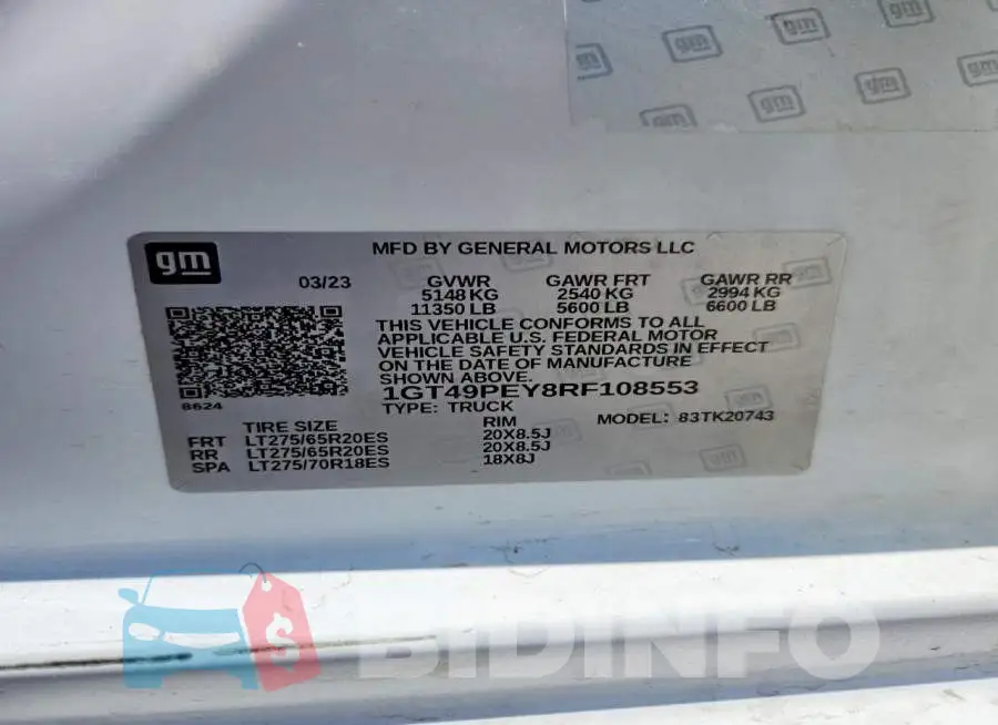 1GT49PEY8RF108553 Photo# 12
