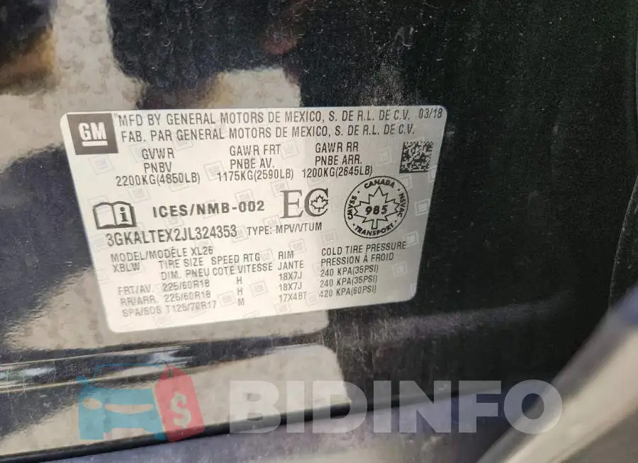 3GKALTEX2JL324353 Photo# 13