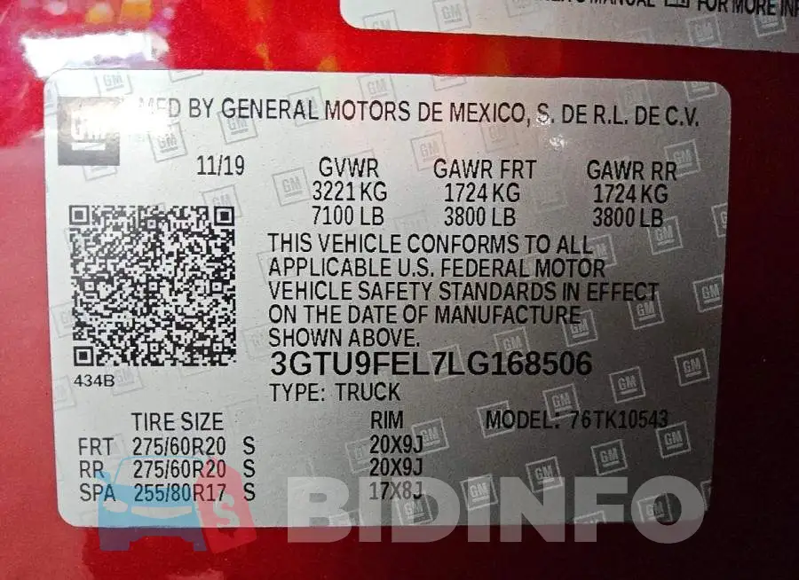 3GTU9FEL7LG168506 Photo# 12