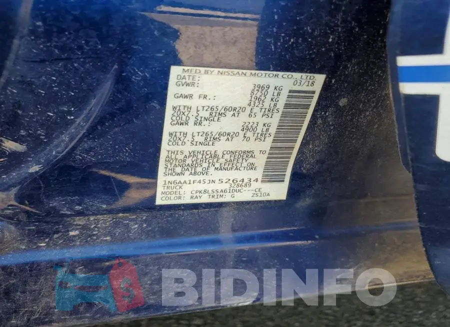 1N6AA1F45JN526434 Photo# 12