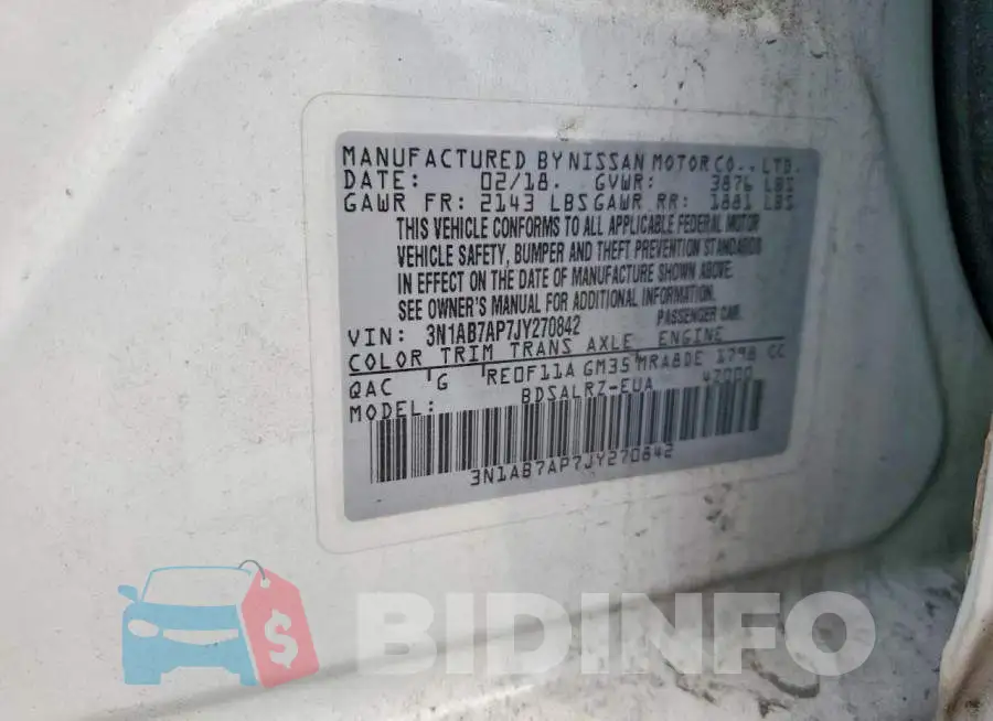 3N1AB7AP7JY270842 Photo# 12