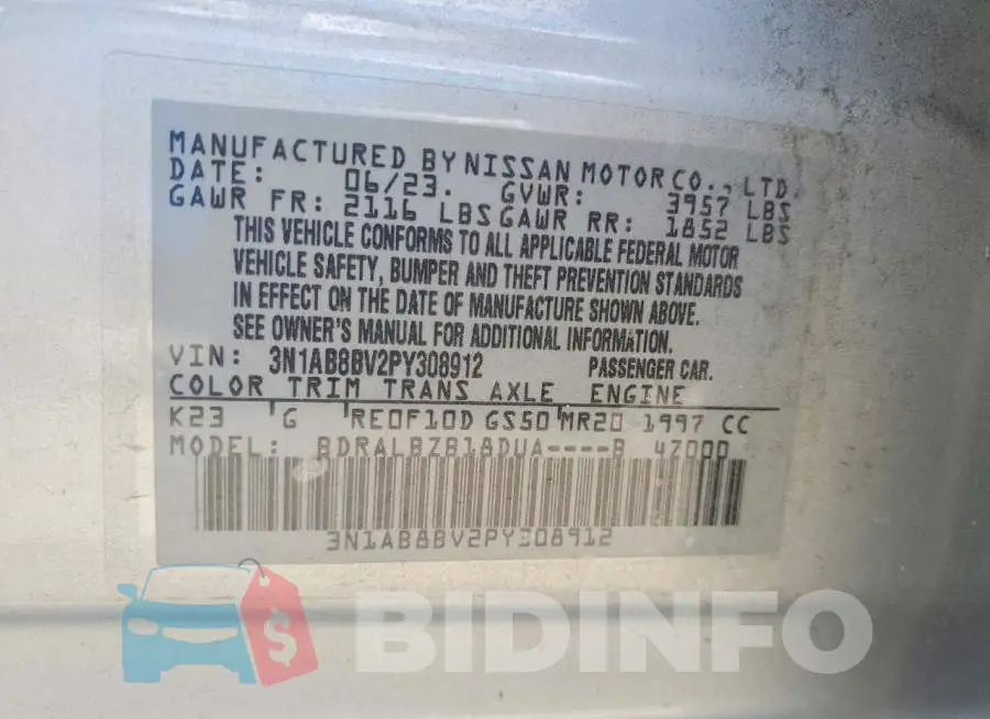3N1AB8BV2PY308912 Photo# 12