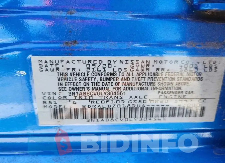3N1AB8CV0LY304561 Photo# 12