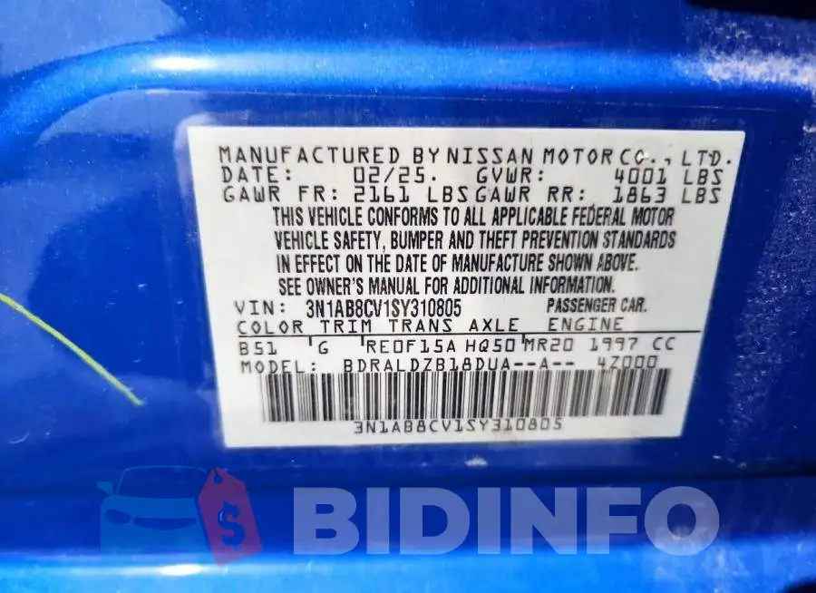 3N1AB8CV1SY310805 Photo# 12
